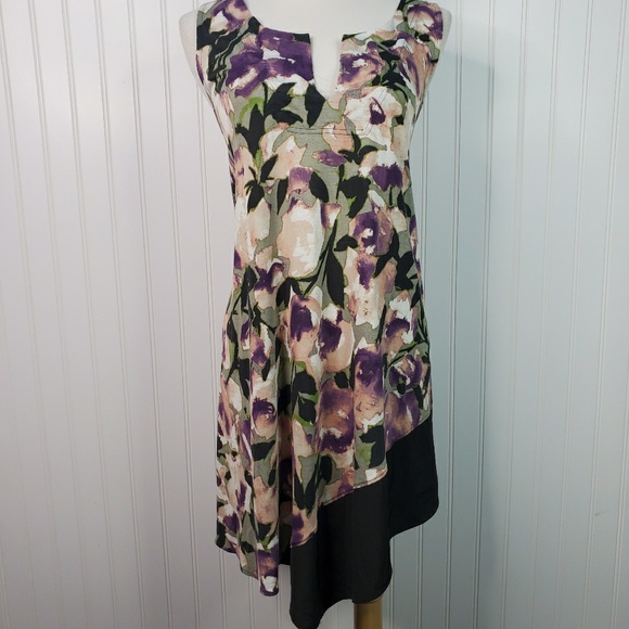 Simply Vera Vera Wang Tops - Vera Wang Sleeveless Floral Asymmetrical Tunic
